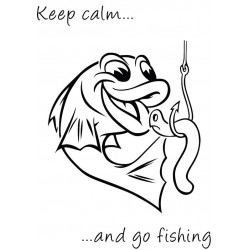 Bavlněné tričko s rybářským potiskem Keep calm fishing
